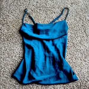 Fitted Asymmetrical Blue Sleeveless Camisole